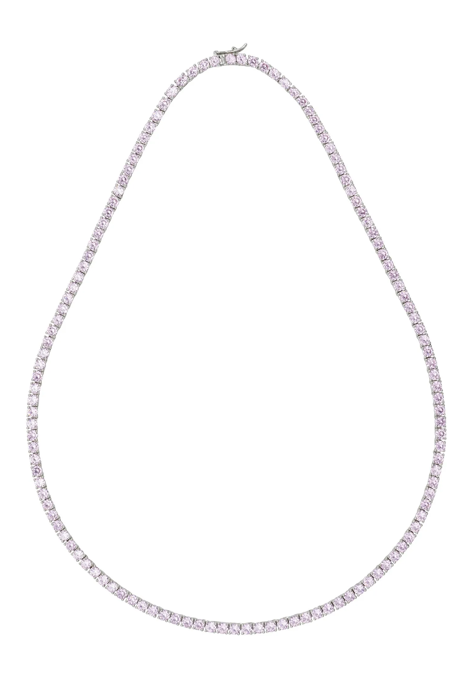 Morganite Tennis Necklace Silver