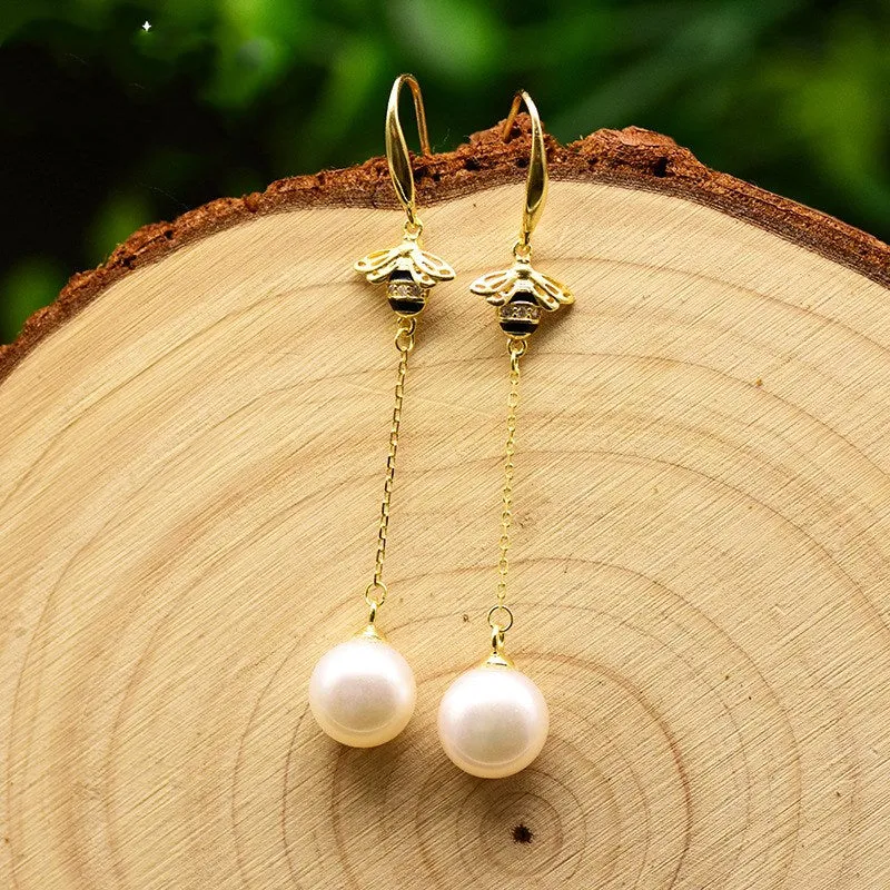 Natural Freshwater Pearl 925 Silver Earrings