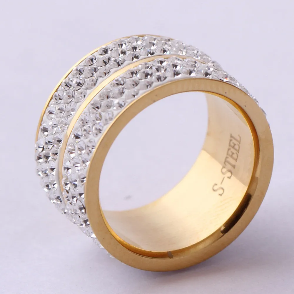 New 18K Gold Plated Classic design Crystal Jewelry Wedding Rings For Women Jewelry