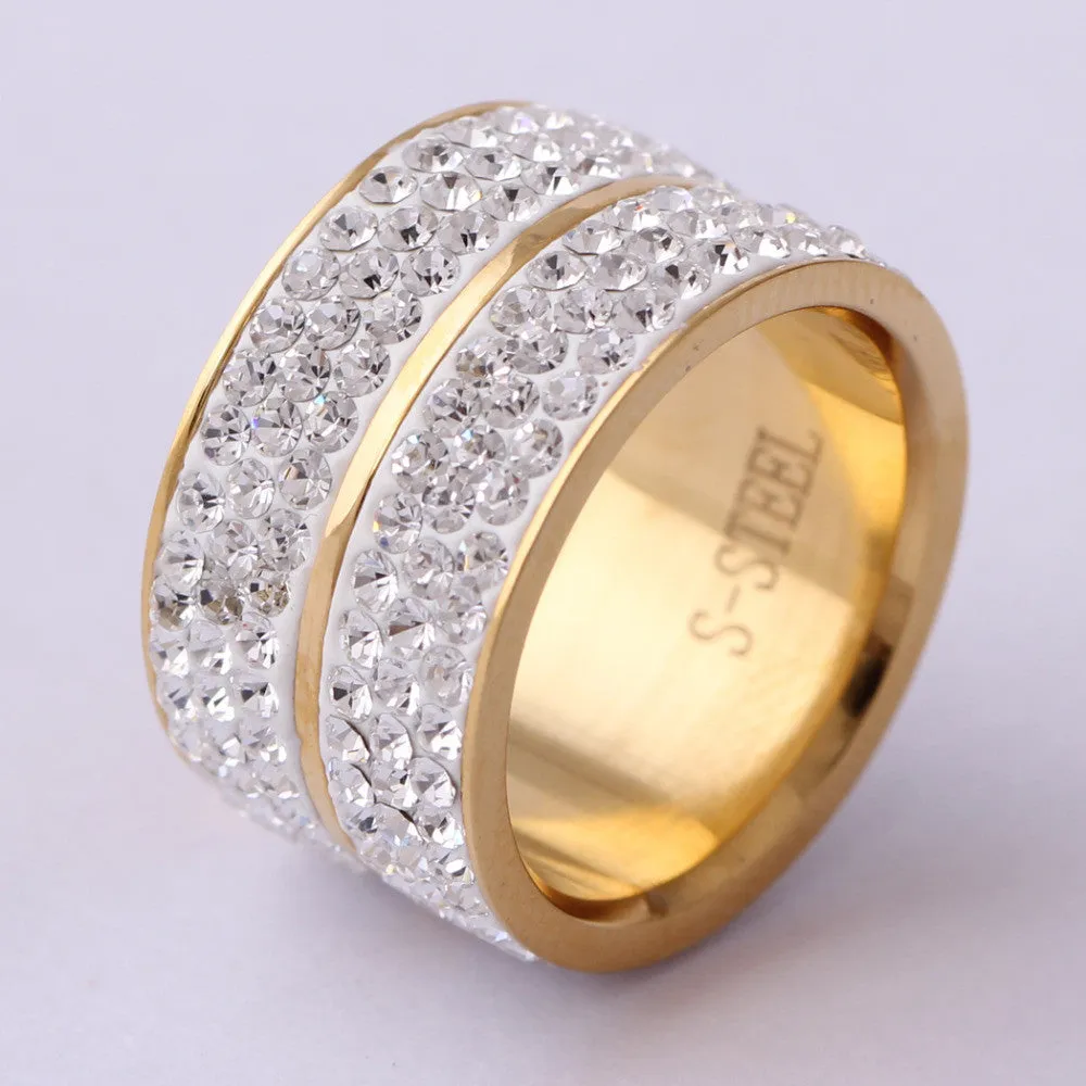 New 18K Gold Plated Classic design Crystal Jewelry Wedding Rings For Women Jewelry