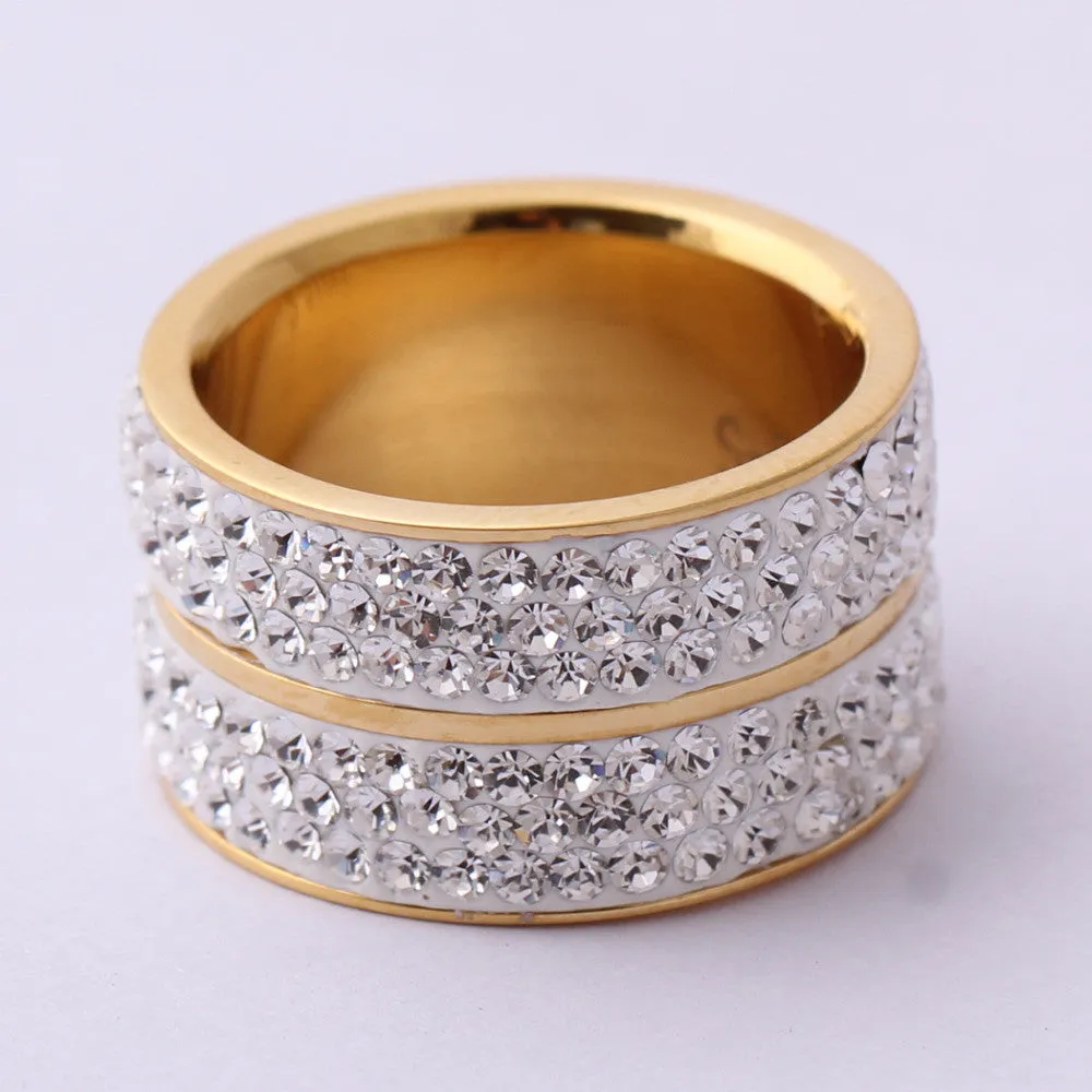 New 18K Gold Plated Classic design Crystal Jewelry Wedding Rings For Women Jewelry