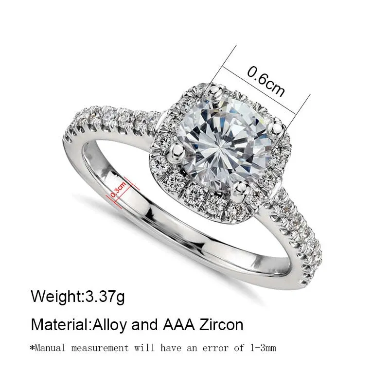 New Trendy Crystal Engagement Claws Design Rings For Women/ AAA White Zircon Cubic elegant rings