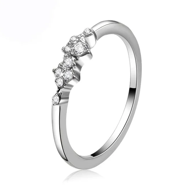 New Trendy Crystal Engagement Claws Design Rings For Women/ AAA White Zircon Cubic elegant rings