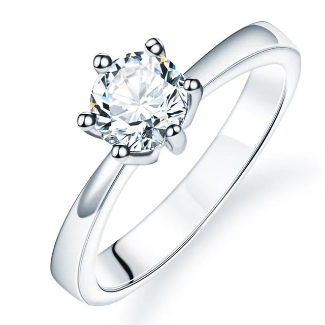 New Trendy Crystal Engagement Claws Design Rings For Women/ AAA White Zircon Cubic elegant rings