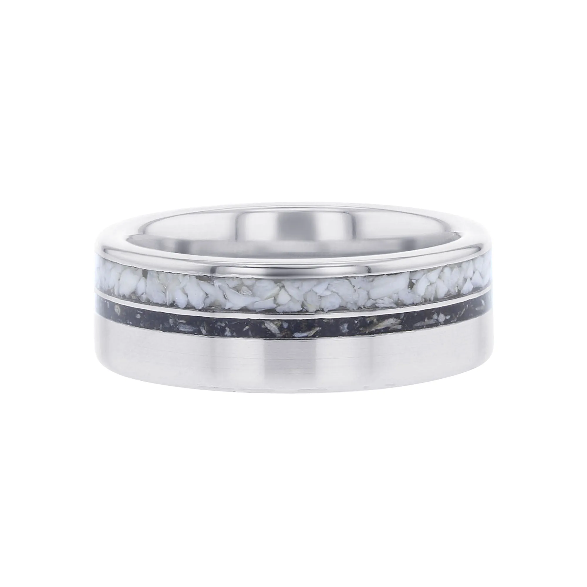 Oceanic Shark Tooth Serinium Wedding Ring