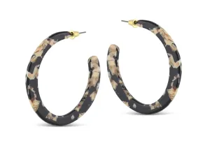 Olivia Semi Cut Out Resin Hoop Earrings