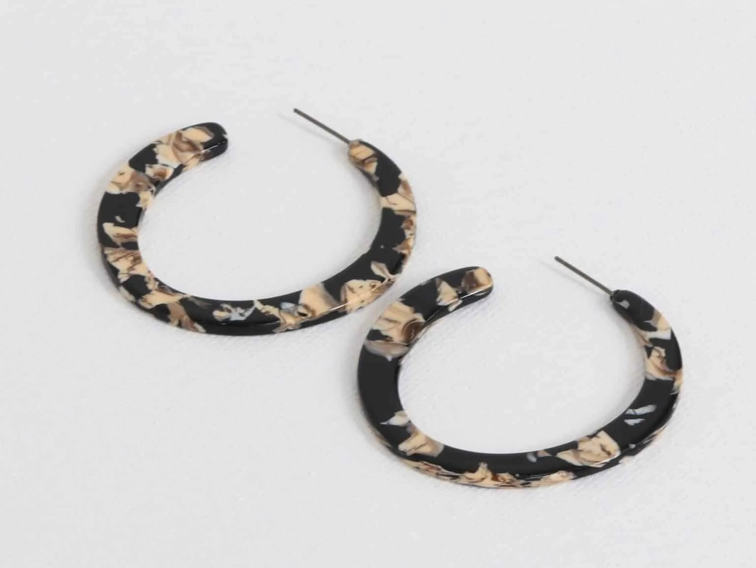 Olivia Semi Cut Out Resin Hoop Earrings