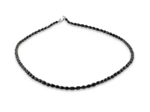 Oval Black Diamond Beaded Necklace