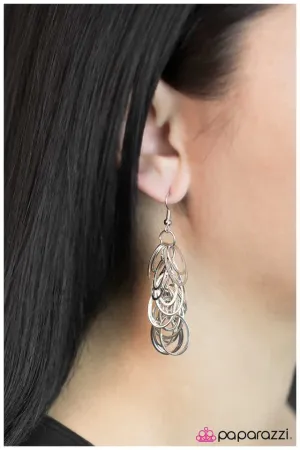 Paparazzi Earring ~ Over the Top - Silver