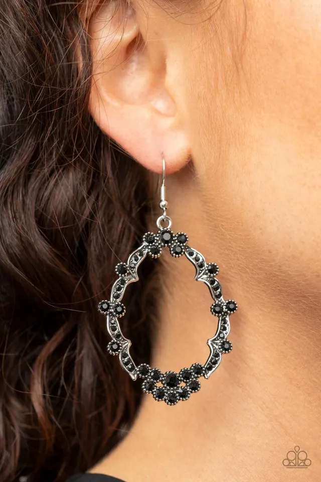 Paparazzi Earring ~ Sparkly Status - Black