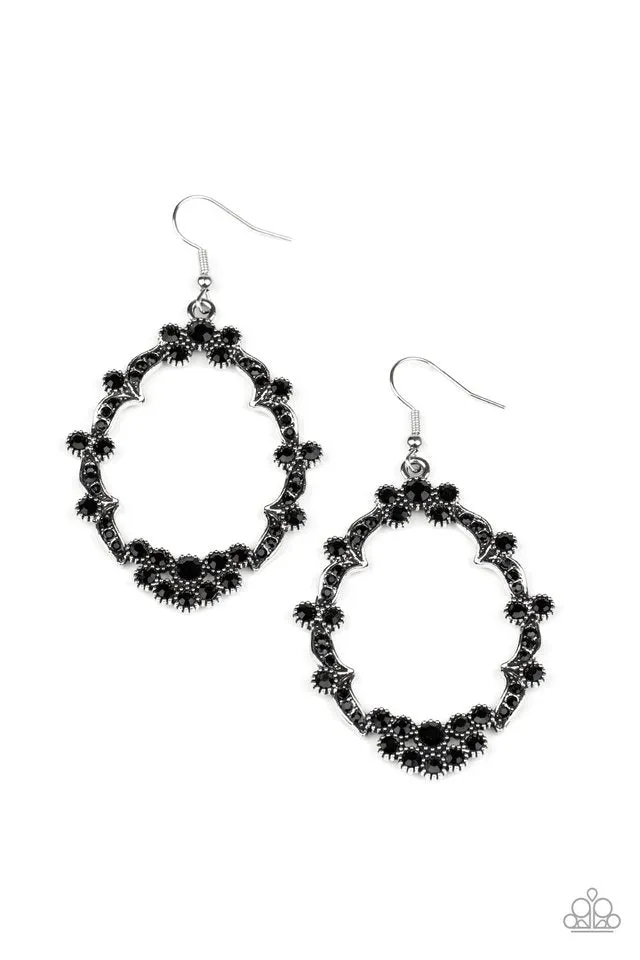 Paparazzi Earring ~ Sparkly Status - Black