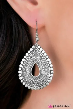 Paparazzi Earring ~ You Look TEAR-rific! - Silver