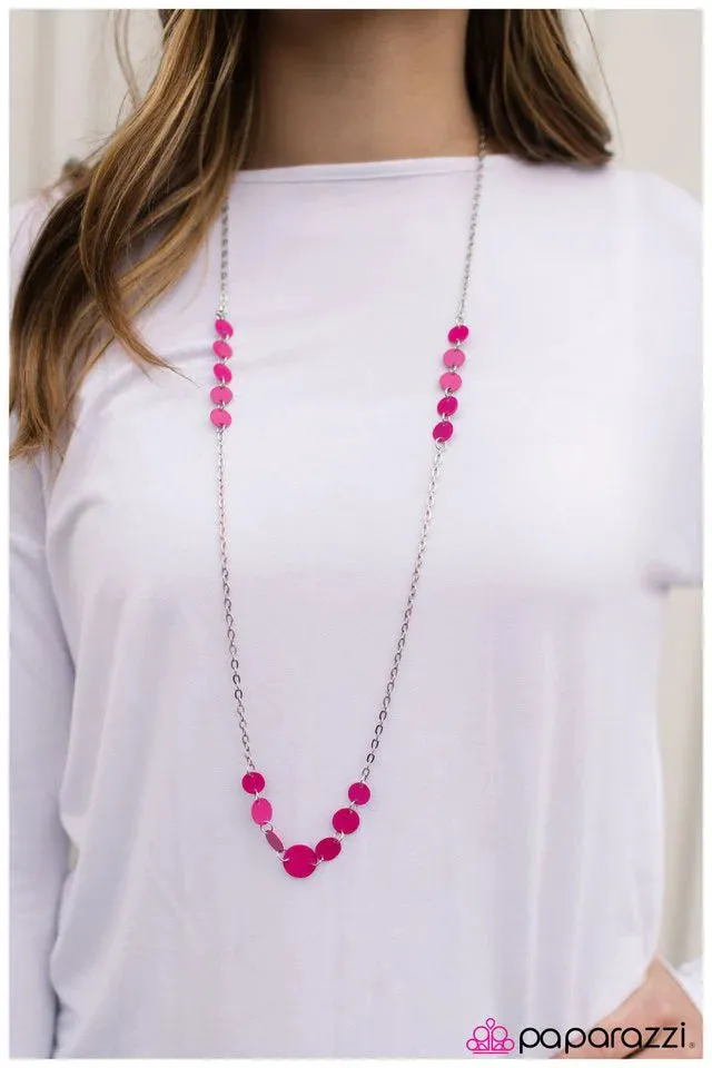 Paparazzi Necklace ~ Night At The Disco - Pink