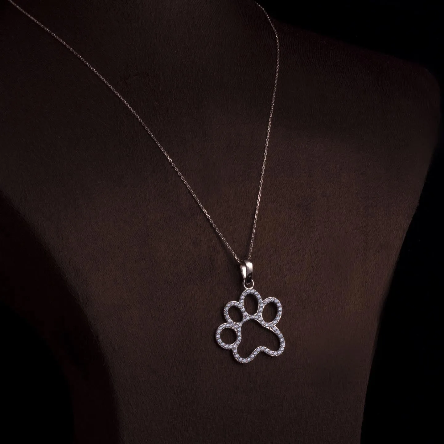 Paw Silver Pendant Necklace