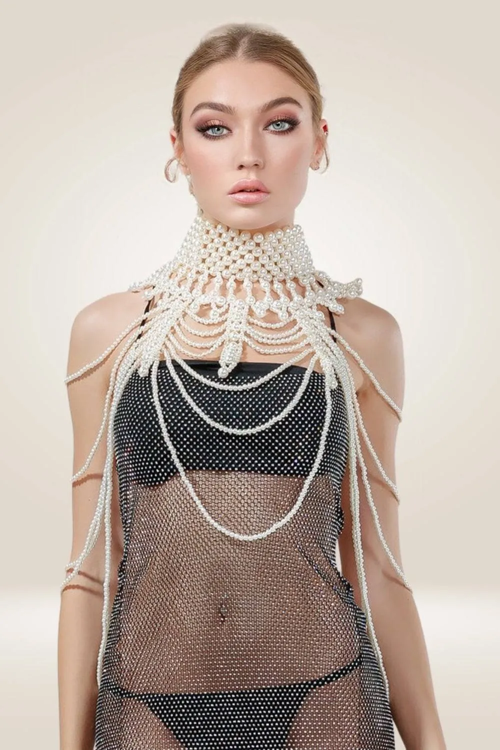 Pearl Body Chain Choker Layered Necklaces