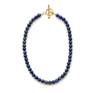 Pharaoh Necklace - 14k Rolled Gold with Lapis Lazuli and Garnet by Charlotte Penman