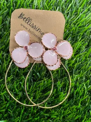 Pink Floral Earrings