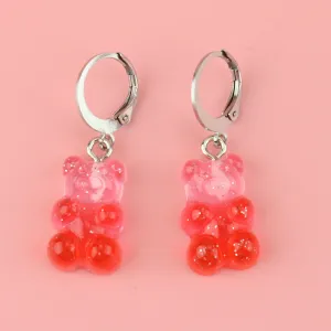 Raspberry and Strawberry Gummy Bear Earrings