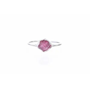 Raw Ruby Ring for Women in Sterling Silver