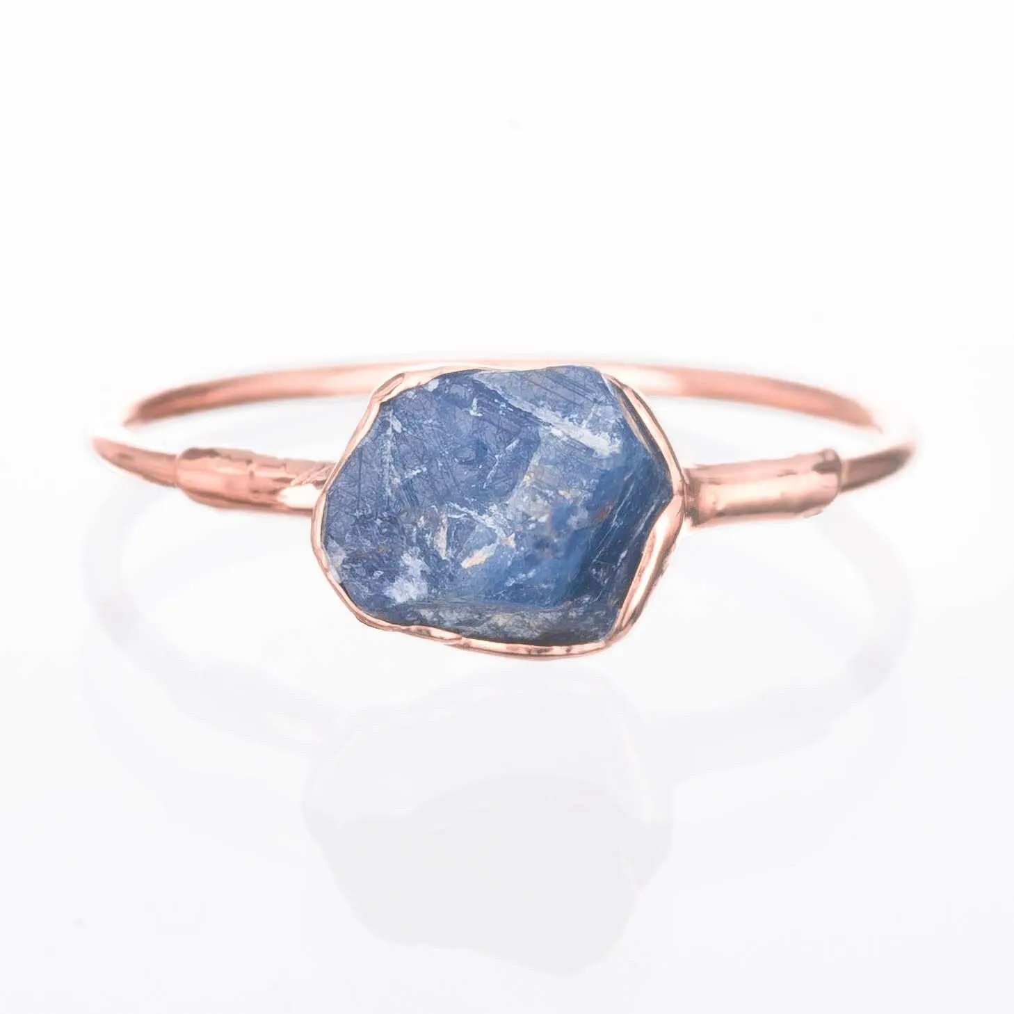 Raw Sapphire Ring in Yellow Gold