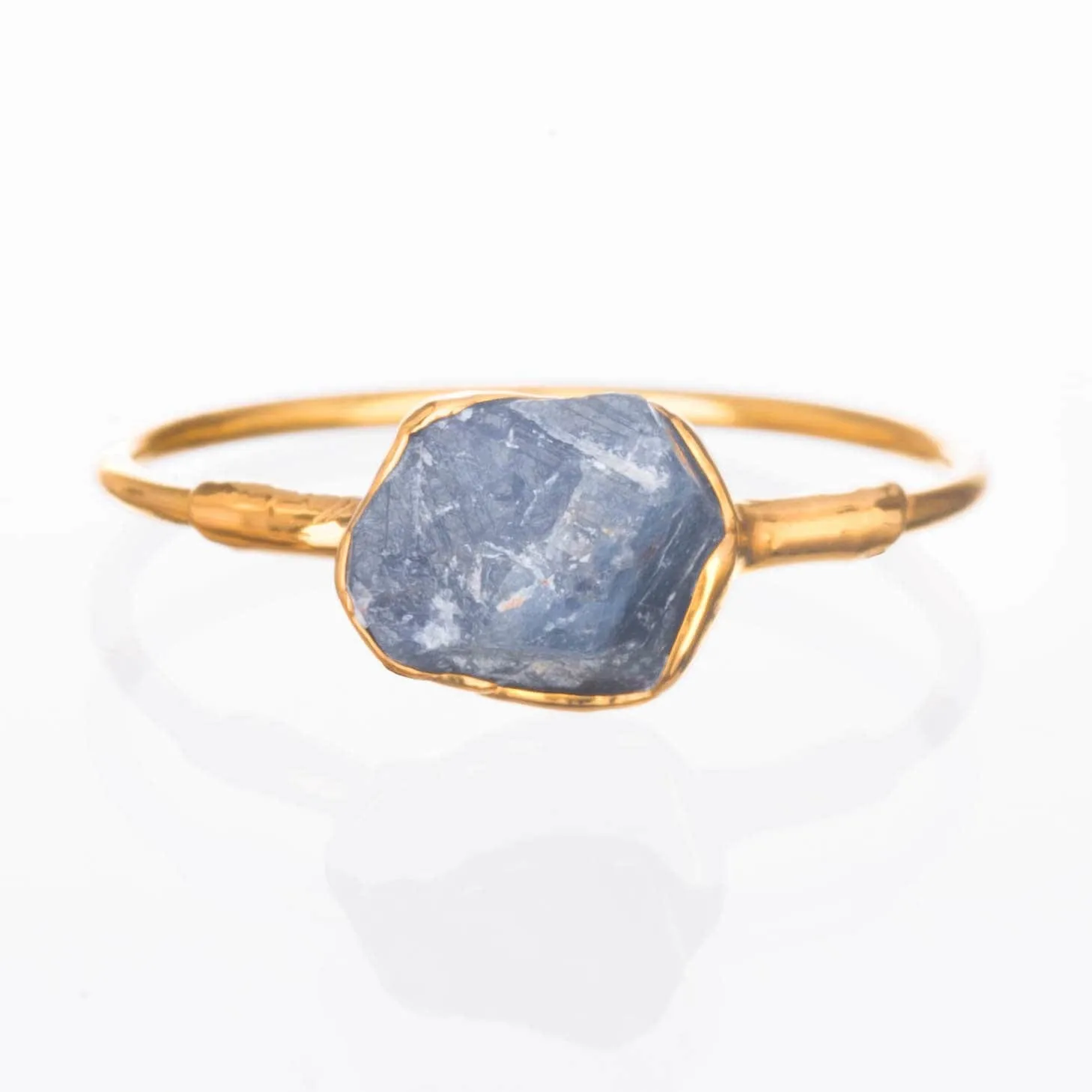 Raw Sapphire Ring in Yellow Gold