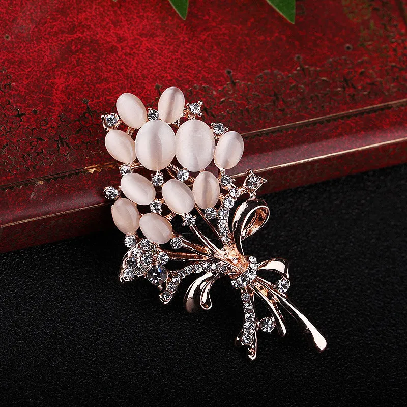 SB395 - Rose Gold Floral Brooch