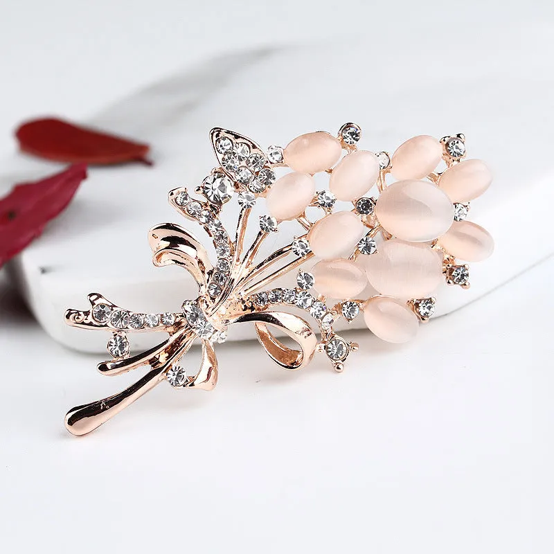 SB395 - Rose Gold Floral Brooch