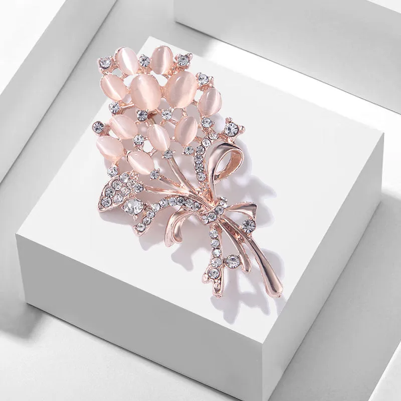 SB395 - Rose Gold Floral Brooch