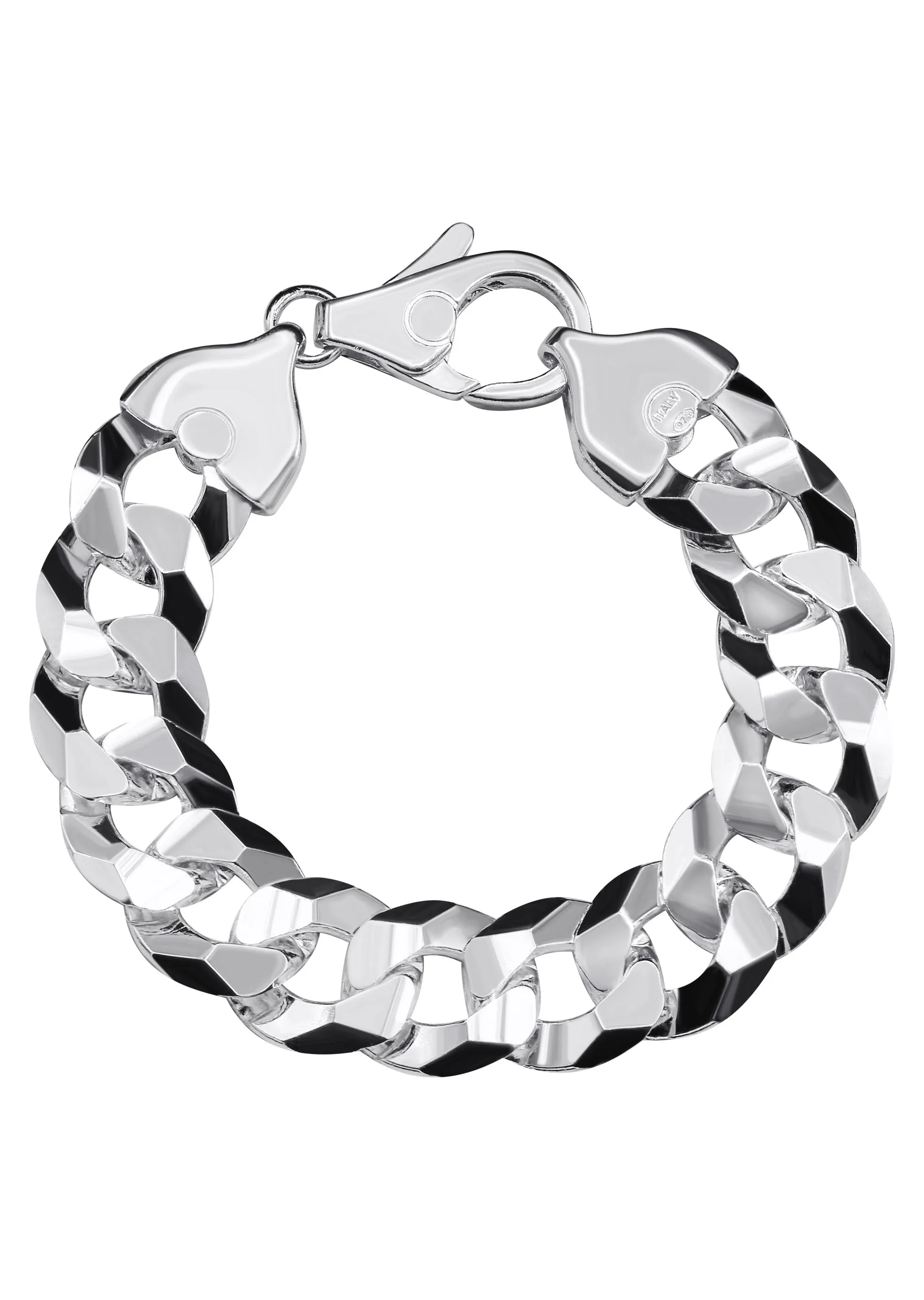 Silver White Curb Bracelet