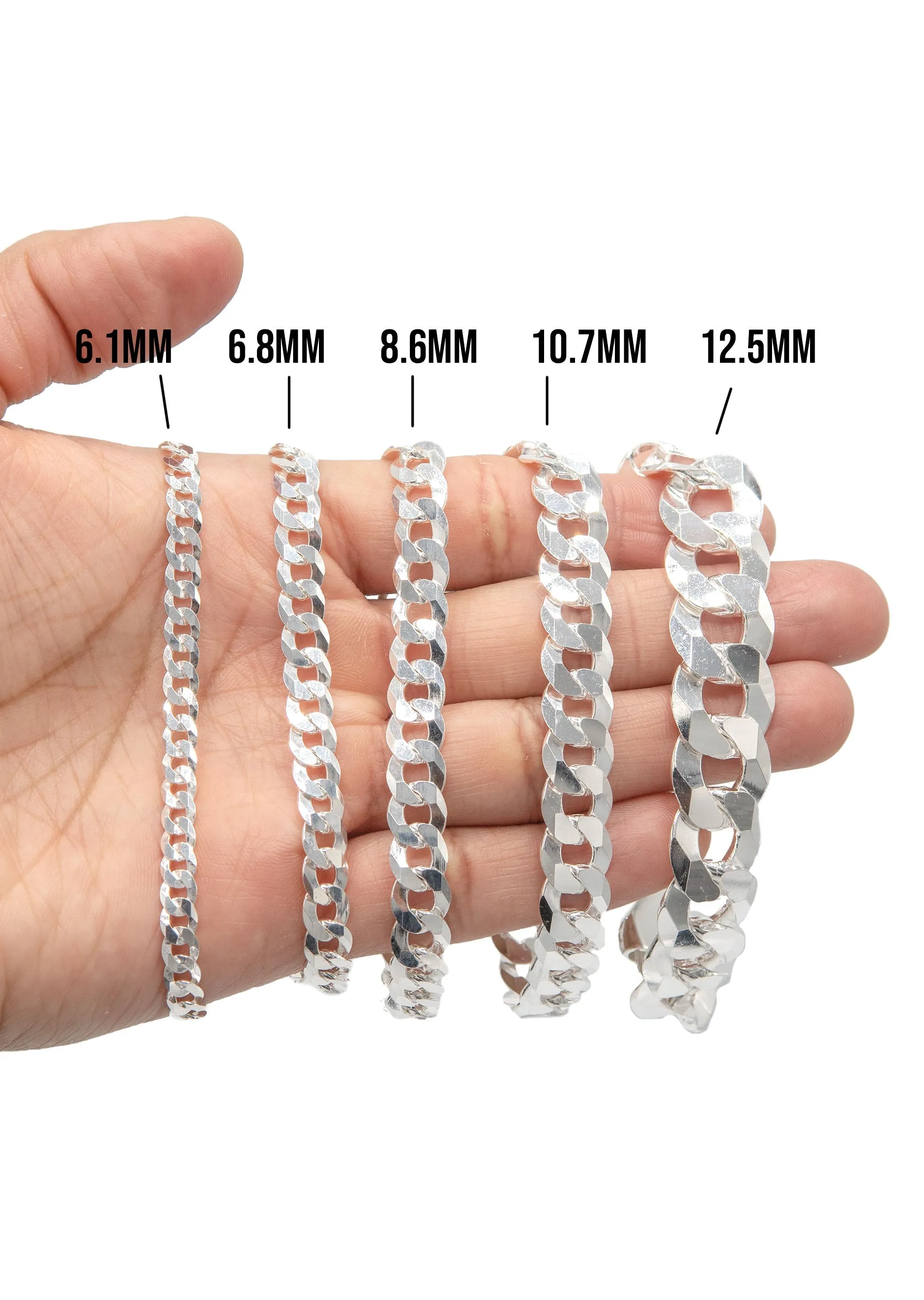 Silver White Curb Bracelet