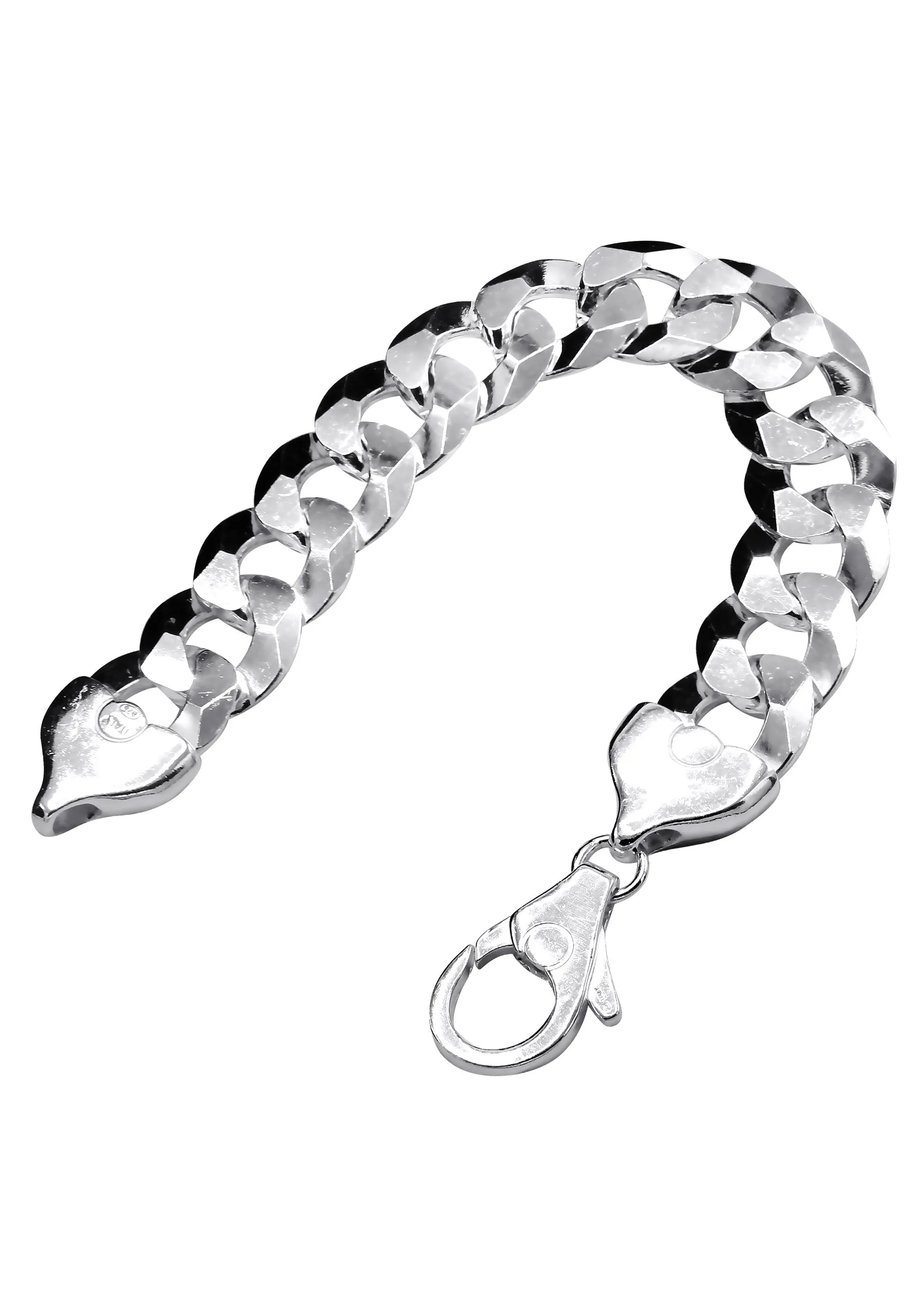 Silver White Curb Bracelet