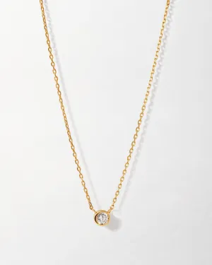 Solitaire Diamond Necklace - Yellow Gold