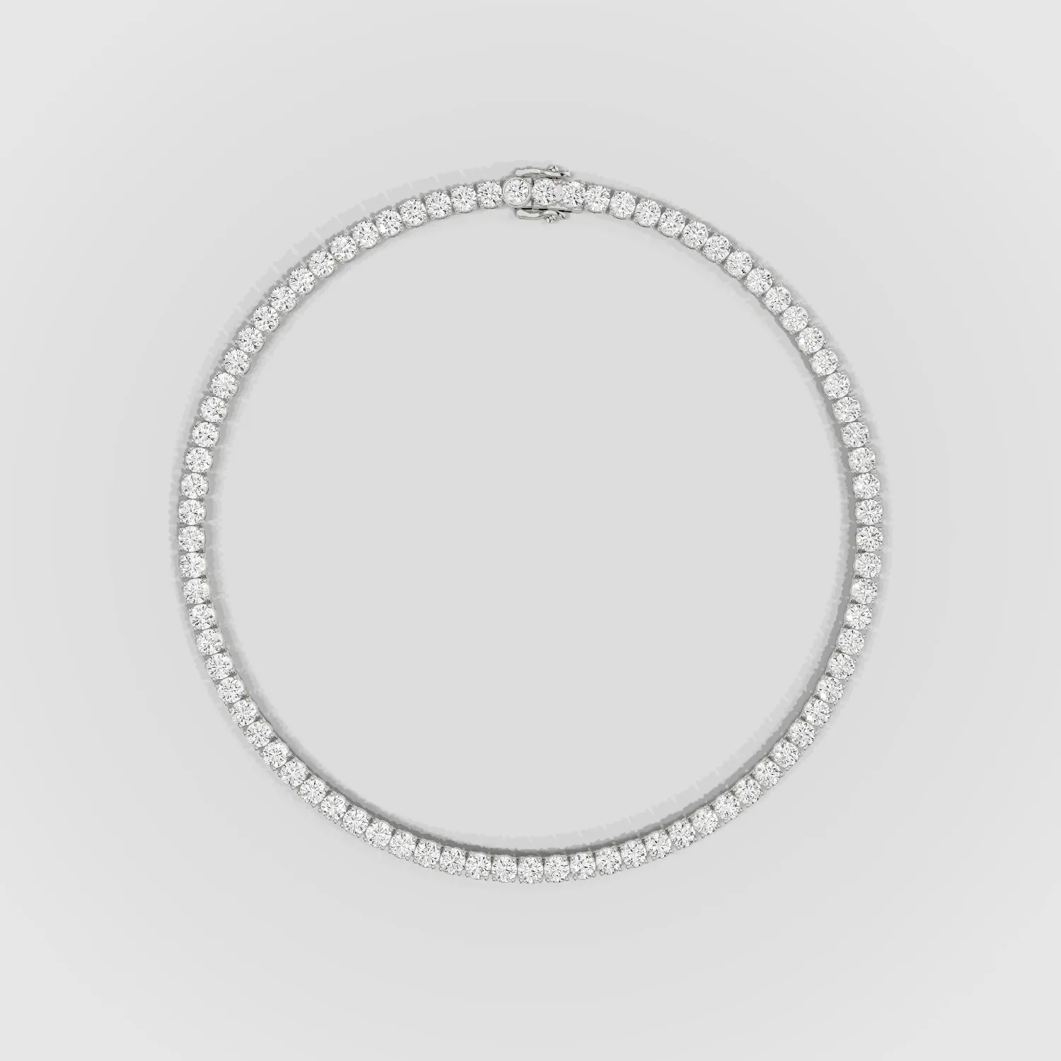 Solitaire Lab Grown Diamond Tennis Necklace-Round