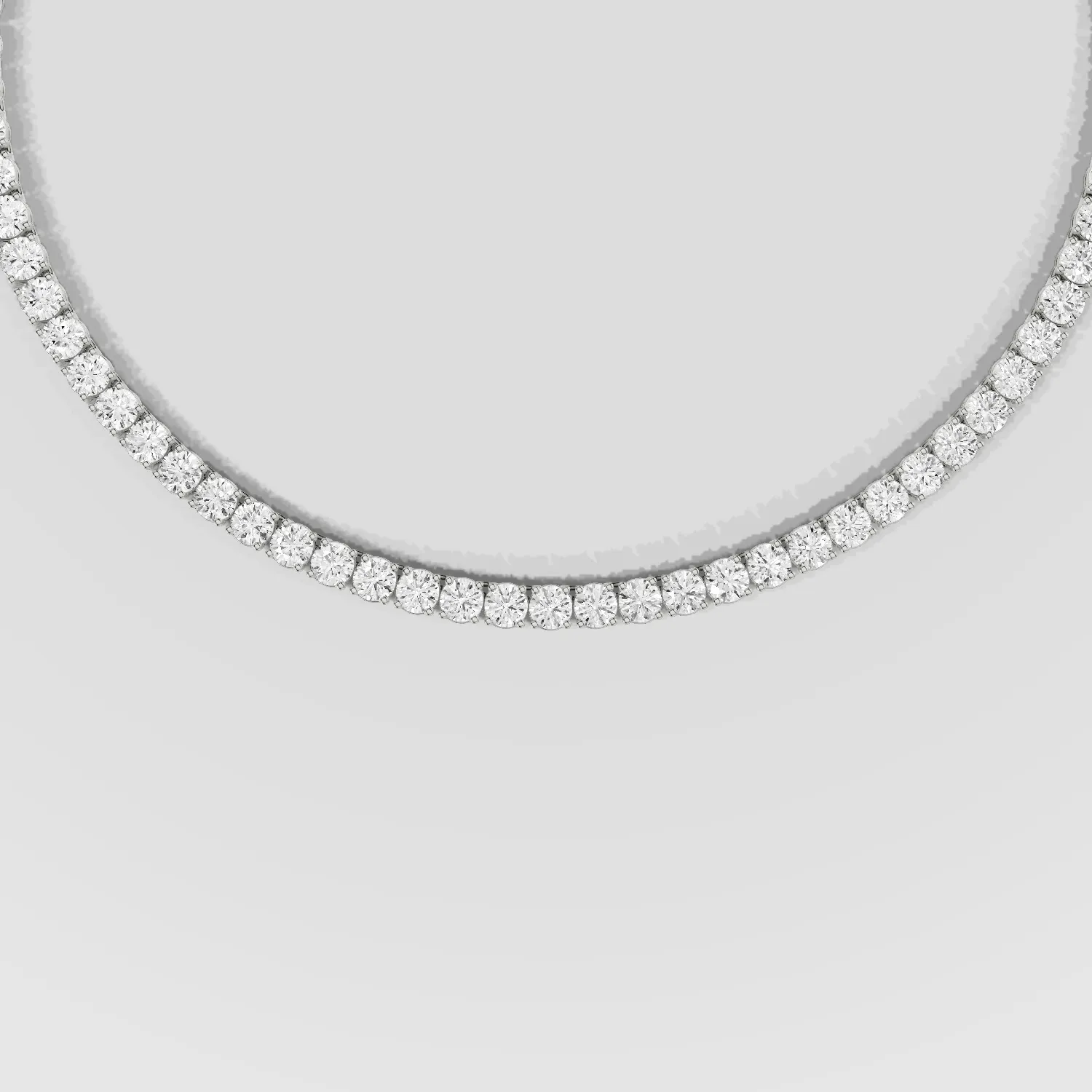 Solitaire Lab Grown Diamond Tennis Necklace-Round