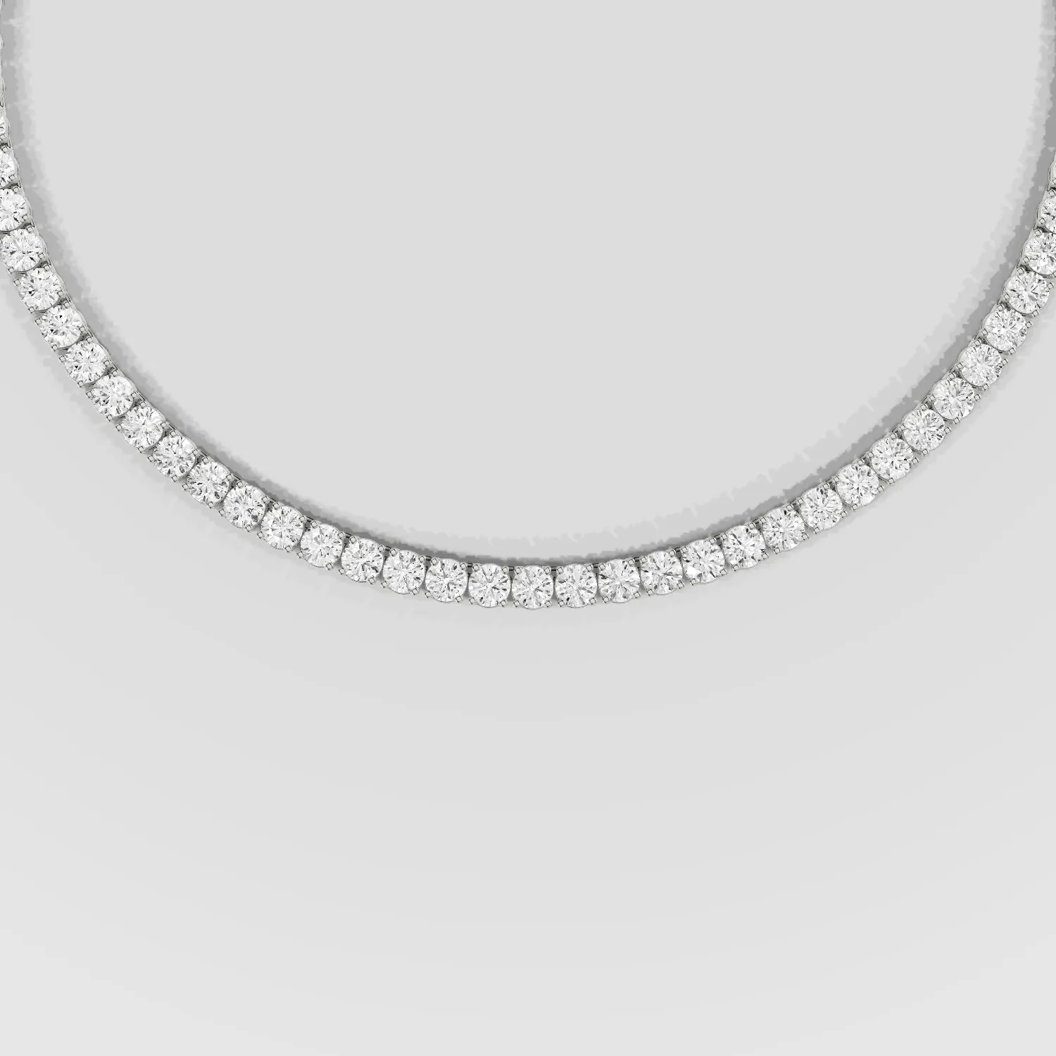 Solitaire Lab Grown Diamond Tennis Necklace-Round