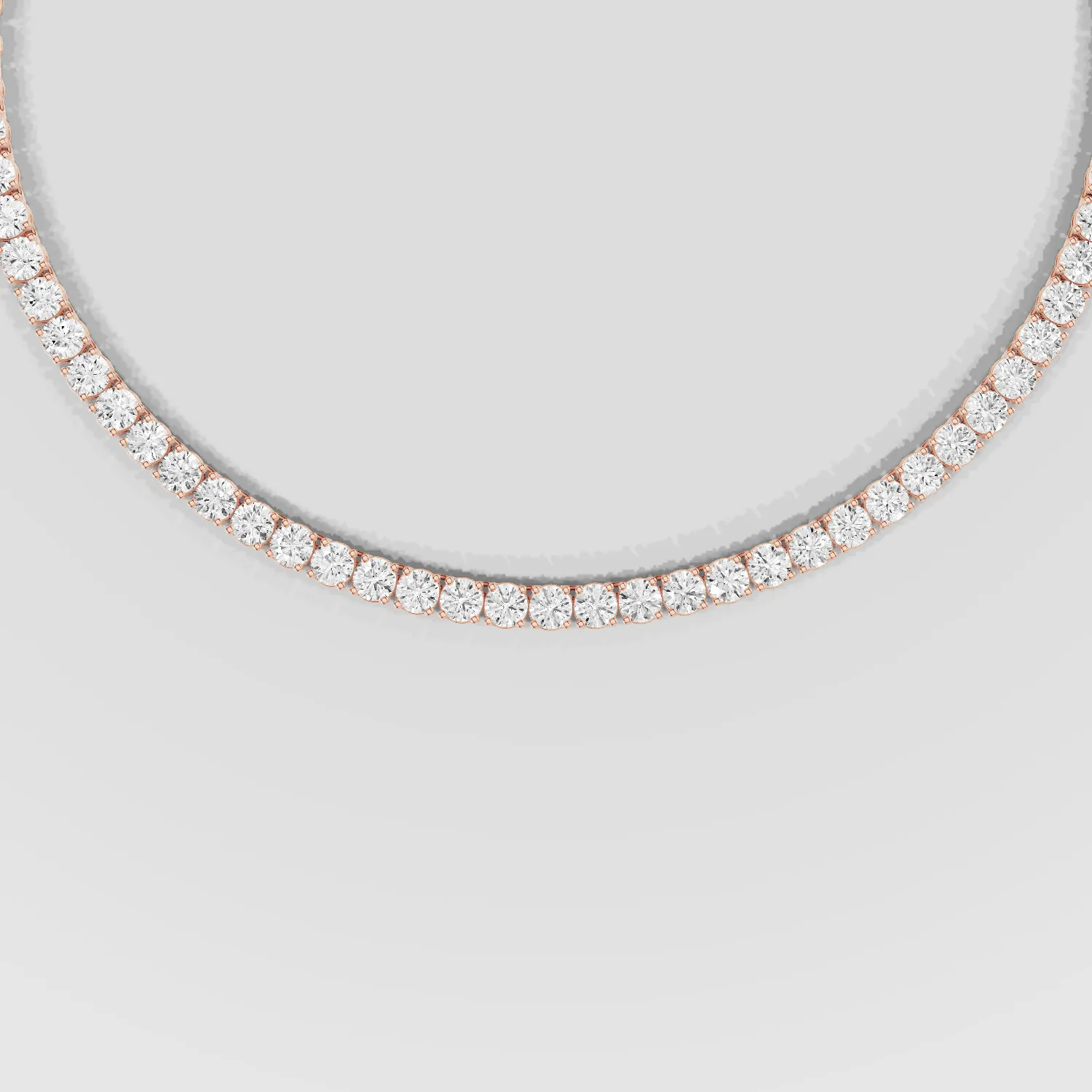 Solitaire Lab Grown Diamond Tennis Necklace-Round