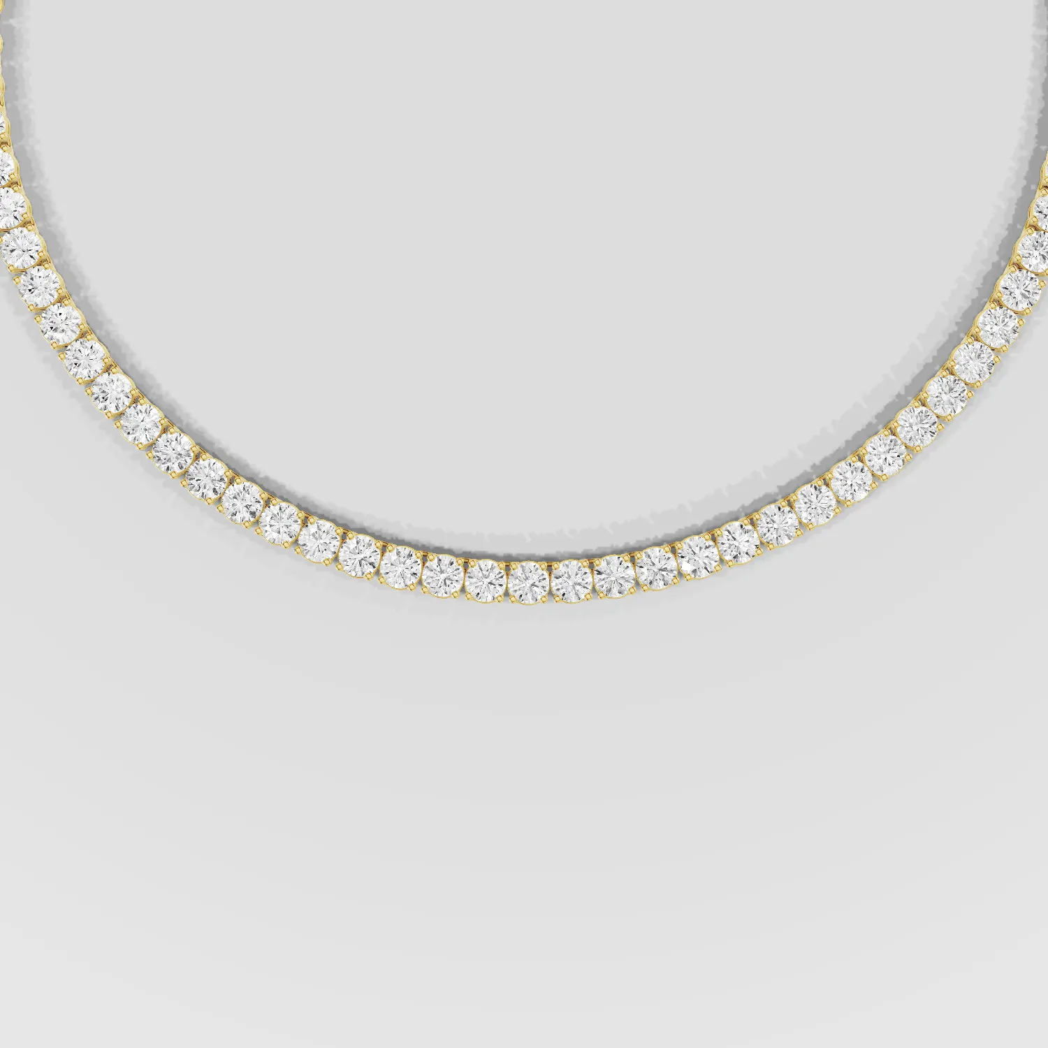 Solitaire Lab Grown Diamond Tennis Necklace-Round