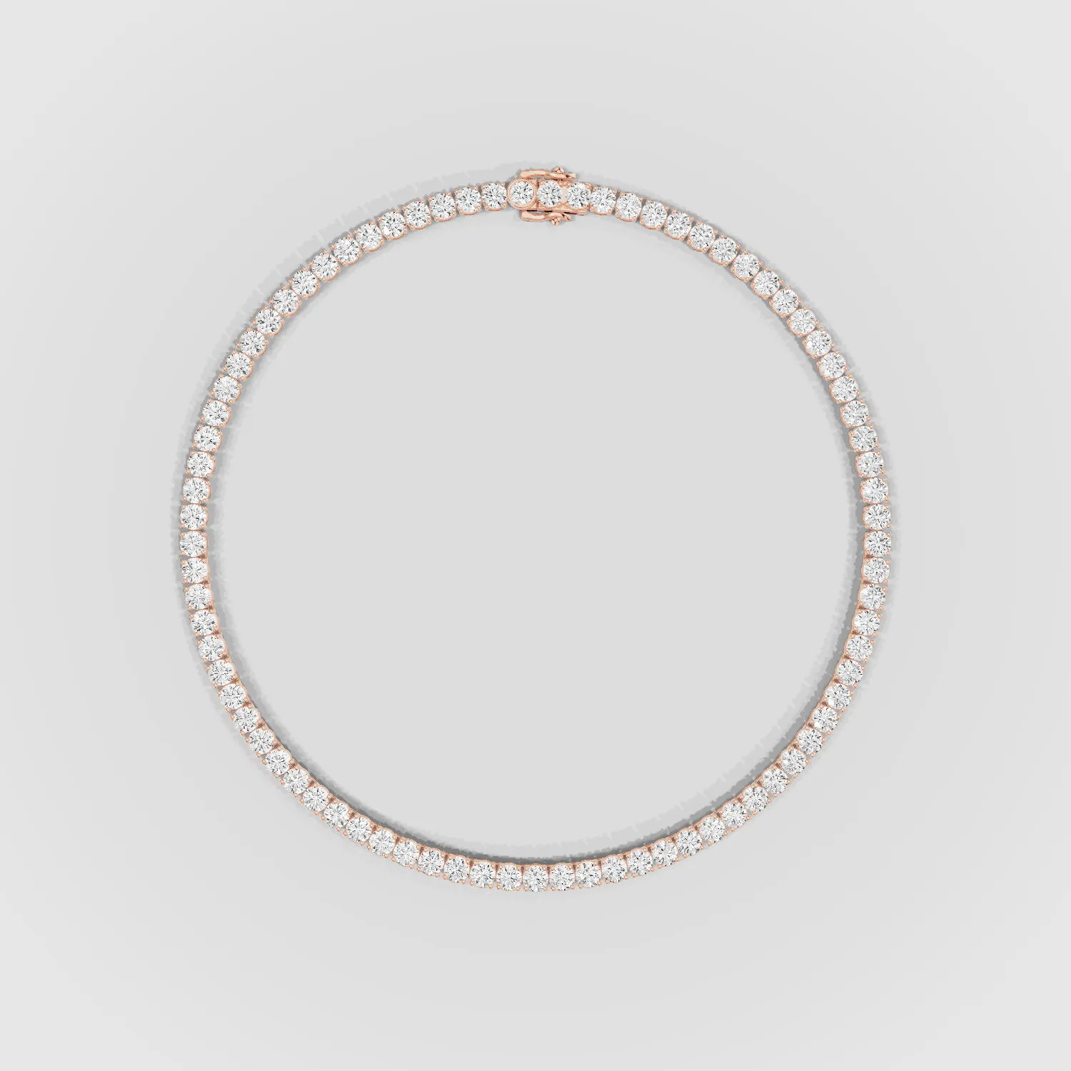 Solitaire Lab Grown Diamond Tennis Necklace-Round