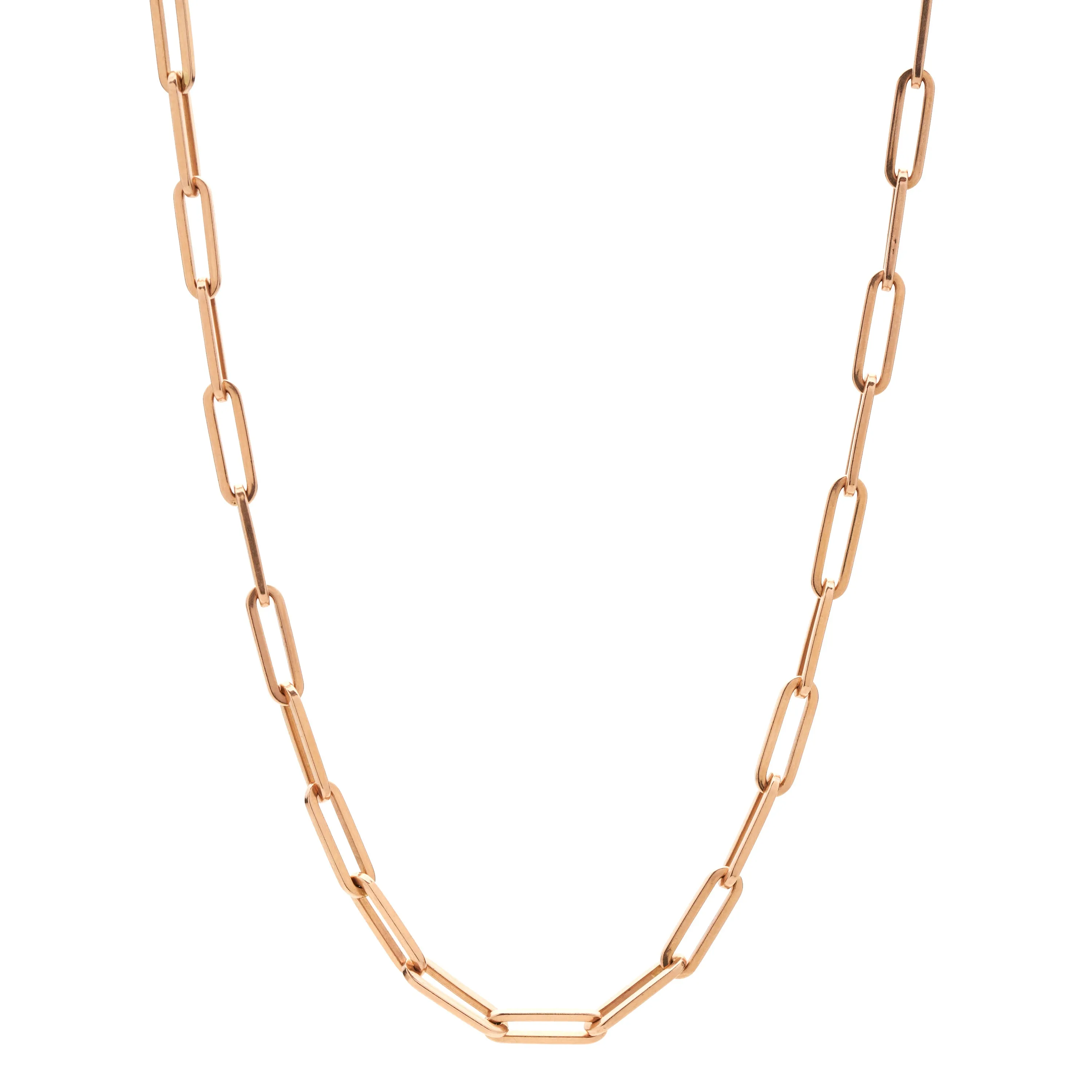 Stephanie Windsor 14k Rose Gold Solid Paperclip Chain Necklace