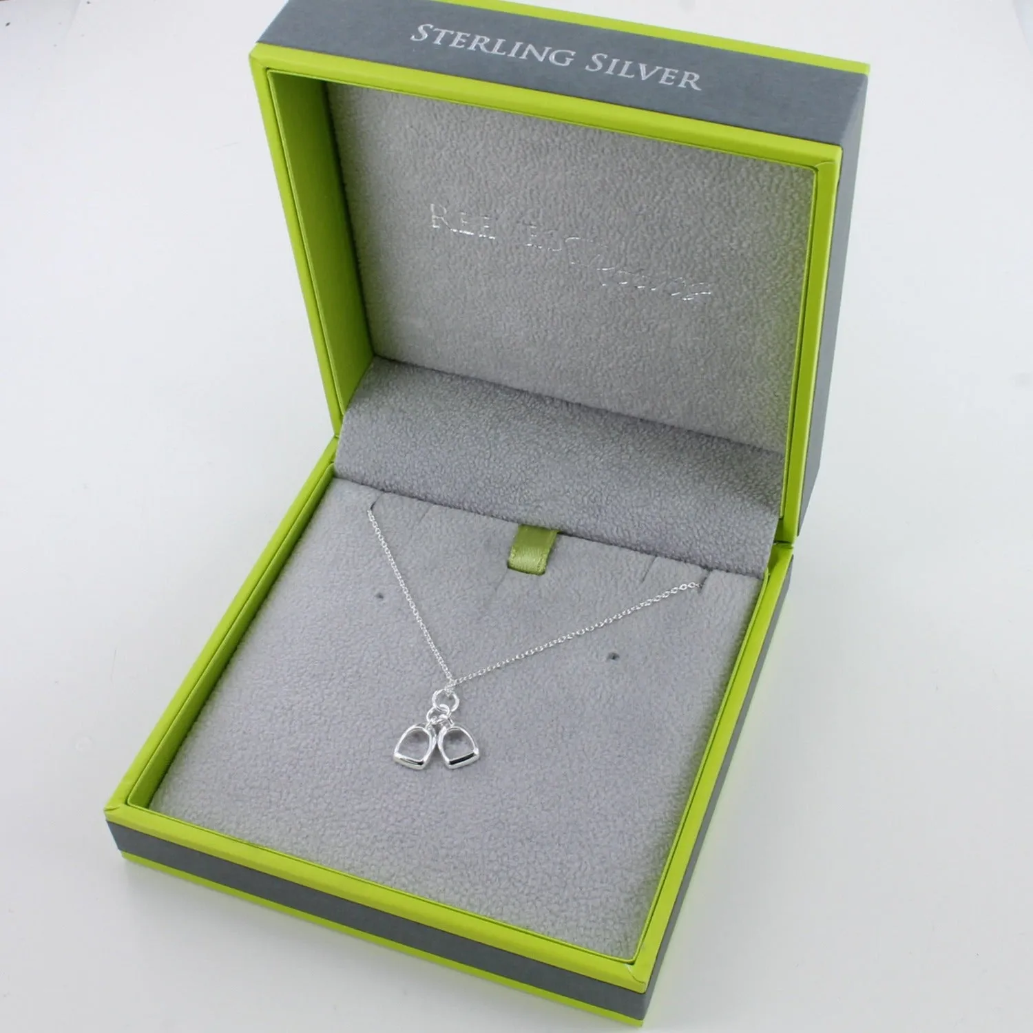 Sterling Silver Two Stirrup Charm Necklace