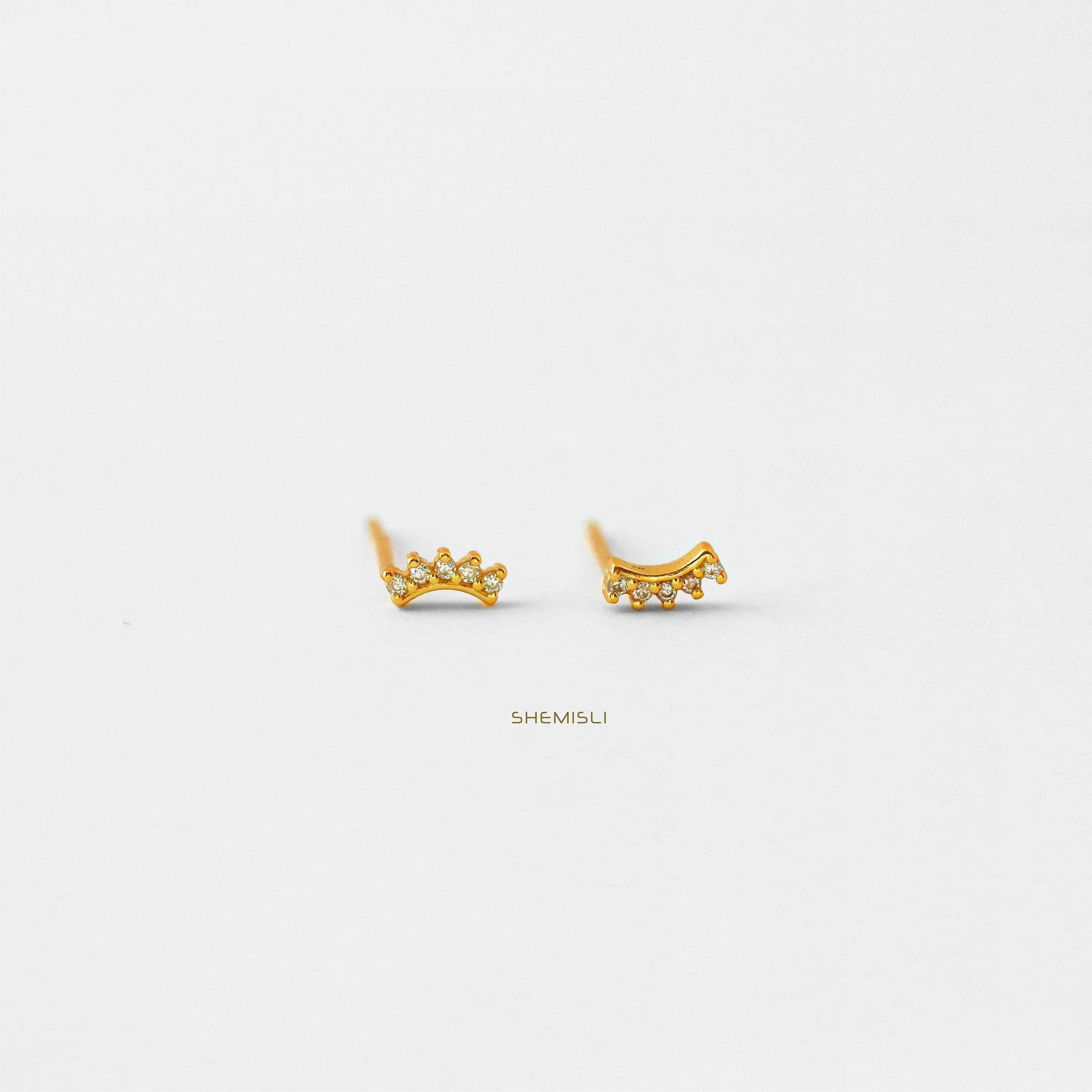 Super Tiny Climber Earrings,  Unisex, Gold, Silver SHEMISLI - SS078 Butterfly End, SS769 Screw Ball End (Type A) LR