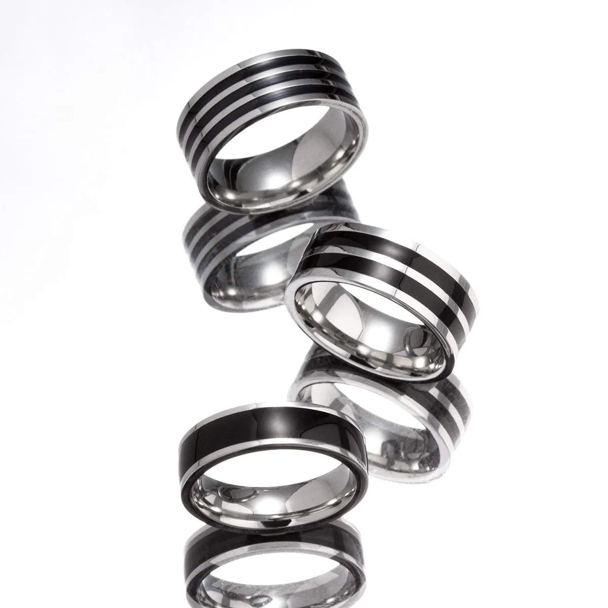 Trendy Titanium Steel Rings Set for Couples - Unique Japanese and Korean Inspired Design