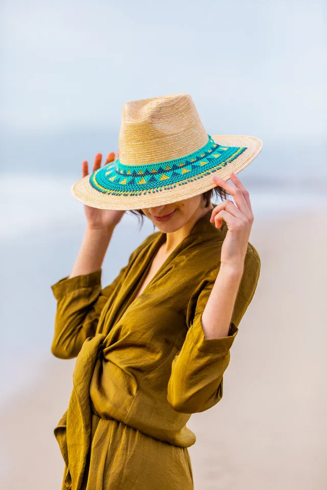 Turquoise Beaded Hat Necklace