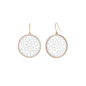 Two-Tone Filigree Swirl Dangle Earrings