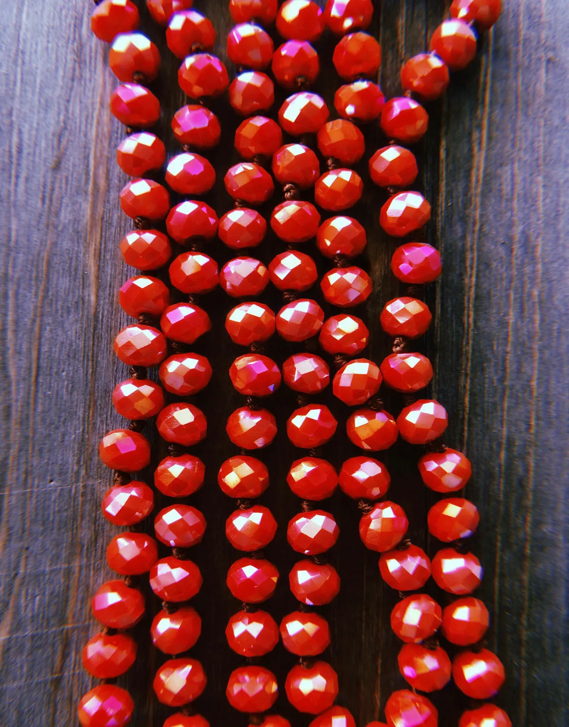 Vibrant Red Beaded Necklace