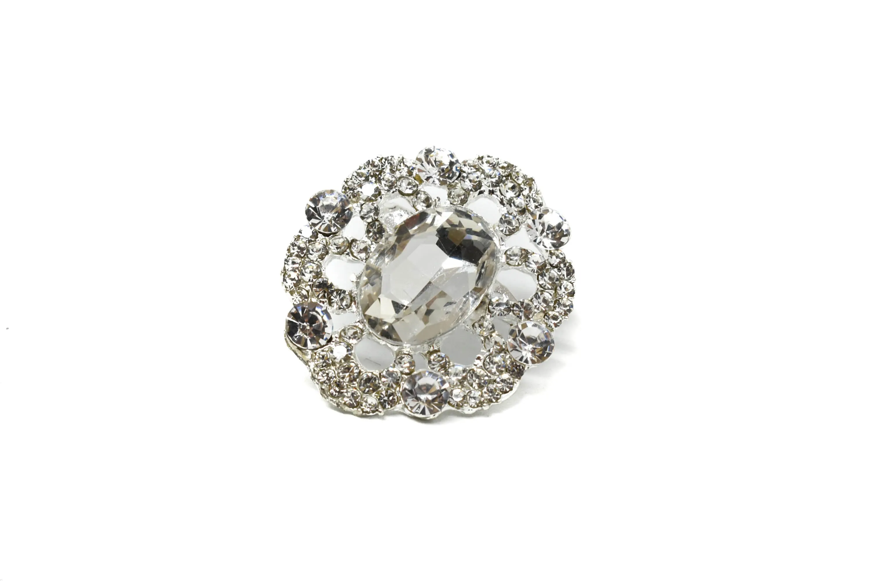 Vintage Crystal Rhinestone Brooch 1.50"- 1 Piece