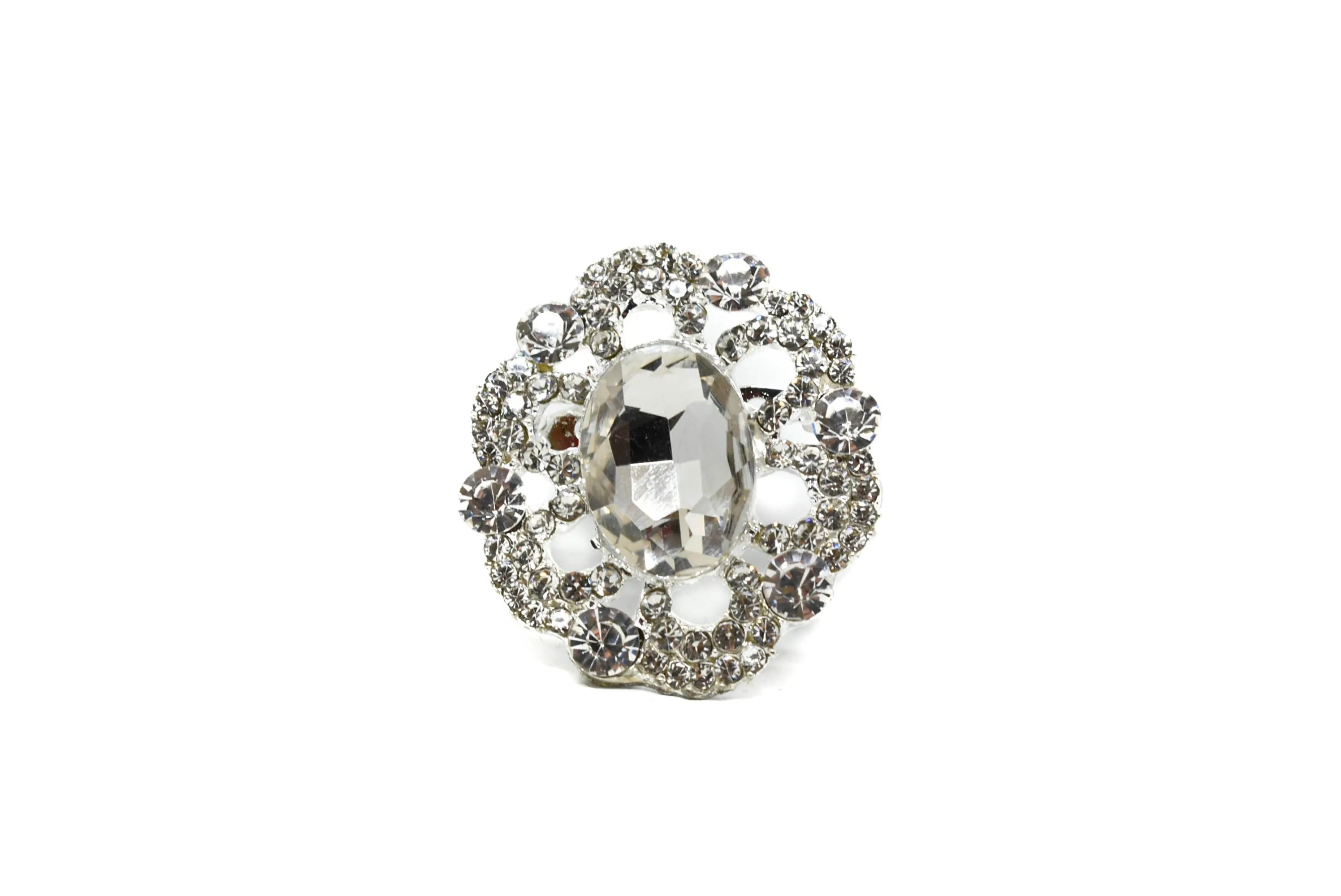 Vintage Crystal Rhinestone Brooch 1.50"- 1 Piece