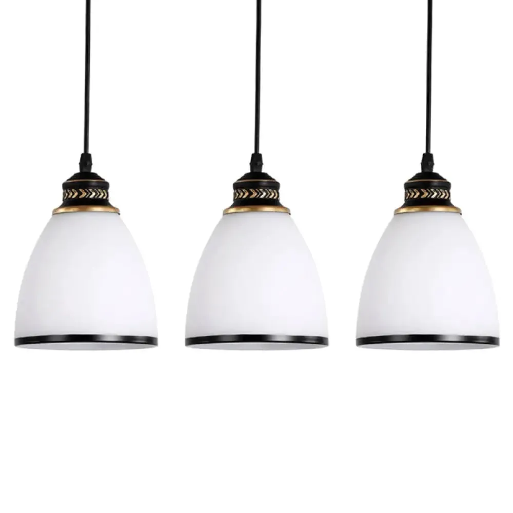 White Cone Pendant Light with Glass Shade - Minimalist Design