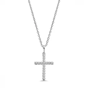 White Gold Diamond Cross Pendant