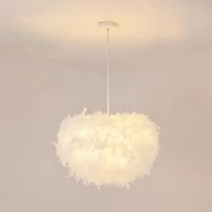 White Minimalistic Hemisphere Pendant Light for Living Room